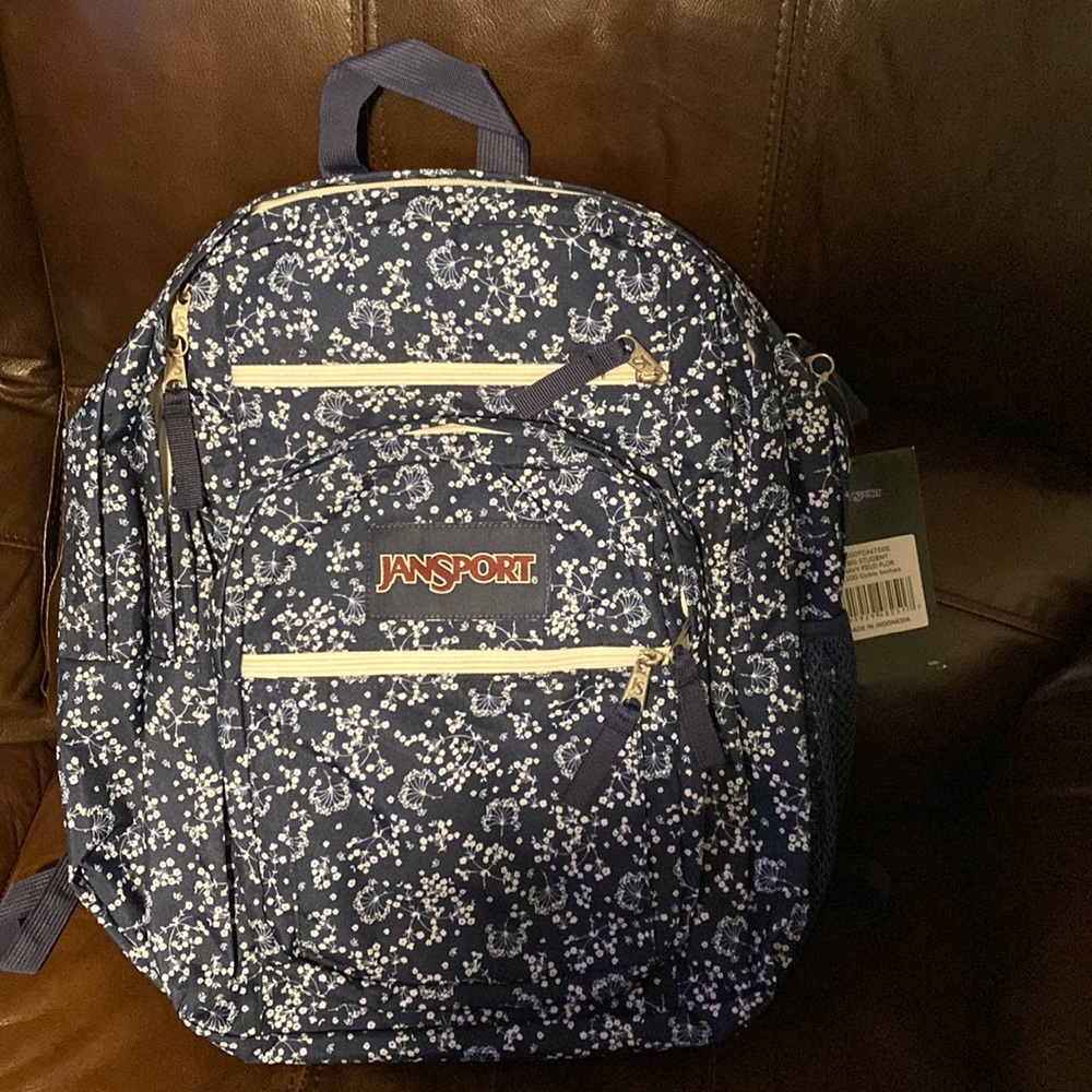 Floral Navy Blue Jansport Backpack
